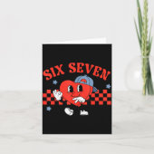 Checkered Six Seven Cool Hearts 67 Valentines Day Karte (Vorderseite)