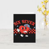 Checkered Six Seven Cool Hearts 67 Valentines Day Karte (Gelbe Blume)
