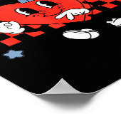 Checkered Six Seven Cool Hearts 67 Valentines Day Poster (Ecke)