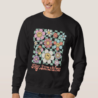 Checkered Smile Face Sun Flower Sunshine Peace Hip Sweatshirt