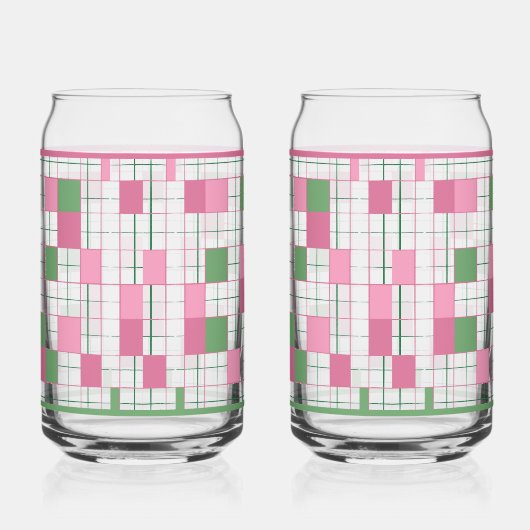 Checkered Soda Glass Dosenglas (Links)