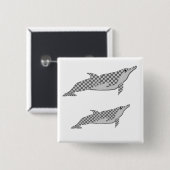 Checkered Spinnerdelphin-Krawatte Button (Vorne & Hinten)
