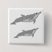 Checkered Spinnerdelphin-Krawatte Button (Vorderseite)