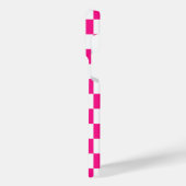 Checkered squares hot pink white geometric retro iPhone hülle (Linke Seite)