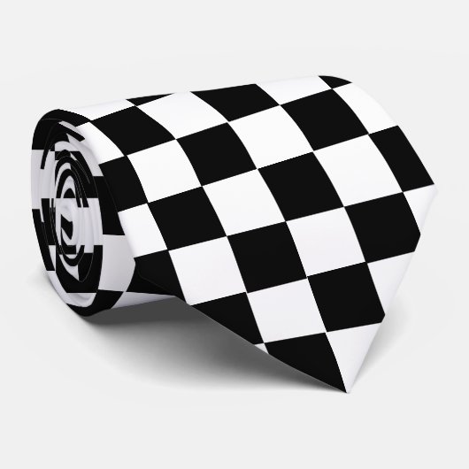 Checkered Teigwaren-Schwarze Krawatte (Gerollt)