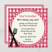 Checkered Tischdecke-Party Einladung (Vorne/Hinten)