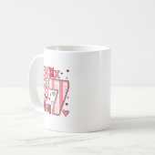 Checkered Valentine Cute Six Seven 6 7 Meme Teens Kaffeetasse (Vorderseite Links)