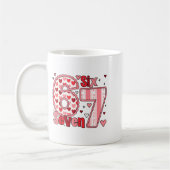 Checkered Valentine Cute Six Seven 6 7 Meme Teens Kaffeetasse (Links)