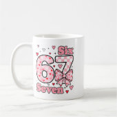 Checkered Valentine Cute Six Seven 6 7 Meme Teens  Kaffeetasse (Links)