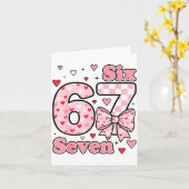 Checkered Valentine Cute Six Seven 6 7 Meme Teens Karte (Gelbe Blume)