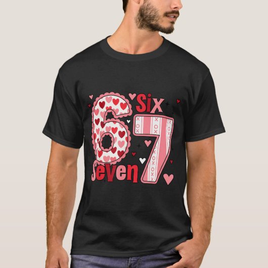 Checkered Valentine Cute Six Seven 6 7 Meme Teens T-Shirt (Vorderseite)
