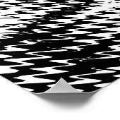 Checkered Wave Distortion BW Poster (Ecke)