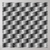 Checkered Wave Distortion BW Poster (Vorne)