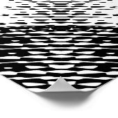Checkered Wave Distortion Mirrored 8x8x Poster (Ecke)