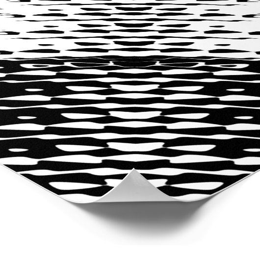 Checkered Wave Distortion Mirrored 8x8x Poster (Ecke)