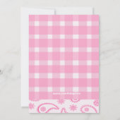 Checkered, Western-Cowgirl-Baby-Duschen-Einladung Einladung (Rückseite)