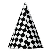 Checkered White and Black  Partyhütchen (Rückseite)