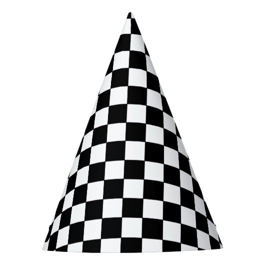 Checkered White and Black  Partyhütchen (Vorderseite)
