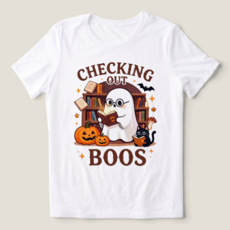 Checking Out Boos Süßes Geist Buchliebhaber Hallow Tri-Blend Shirt