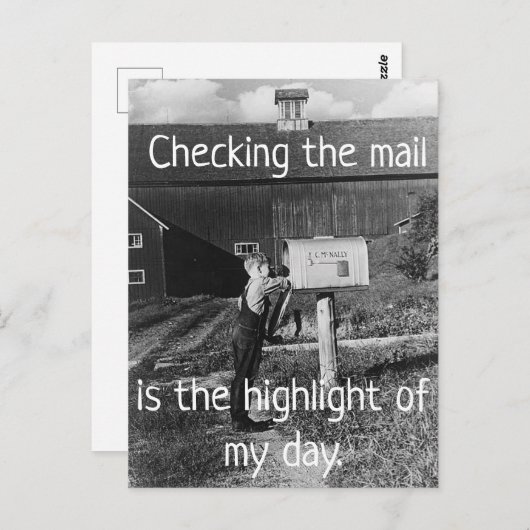 Checking the Mail - Highlight of My Day Postcard Postkarte (Vorne/Hinten)