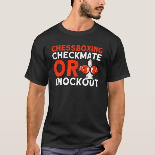 Checkkamerad oder Knockout Chessboxing T-Shirt (Vorderseite)