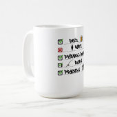 Checklist Funny Kaffeetasse (Vorderseite Links)