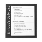 Checklist Simple Morning Evening ToDo Personalized Notizblock (Vorderseite)