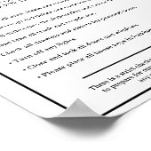 Checkliste Abflug Miet Airbnb Card Poster (Ecke)