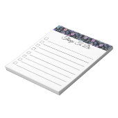 Checkliste Blumenschaltflächen Notepad Notizblock (Rotiert)