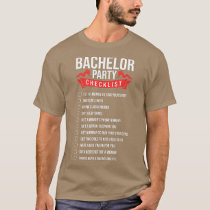 Checkliste der Funny Bachelor Party für Hochzeitsf T-Shirt