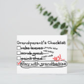 Checkliste der Großeltern Postkarte (Stehend Vorderseite)