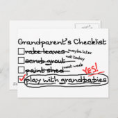 Checkliste der Großeltern Postkarte (Vorne/Hinten)