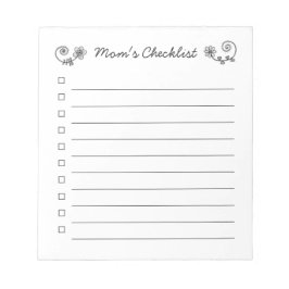 Checkliste der Mama, Liste der Karos, Abreißen Notizblock