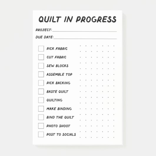 Checkliste "Durchlaufen" Post-it Klebezettel (Vorderseite)