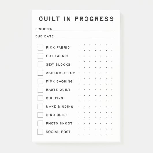 Checkliste "Durchlaufen" Post-it Klebezettel (Vorderseite)