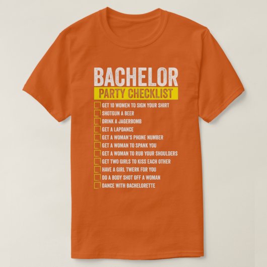 Checkliste für Bachelor T-Shirt (Design vorne)