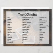 Checkliste für benutzerdefinierbare Reiseverpackun (Vorne/Hinten)