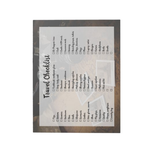 Checkliste für benutzerdefinierbare Reiseverpackun Notizblock (Rotiert)