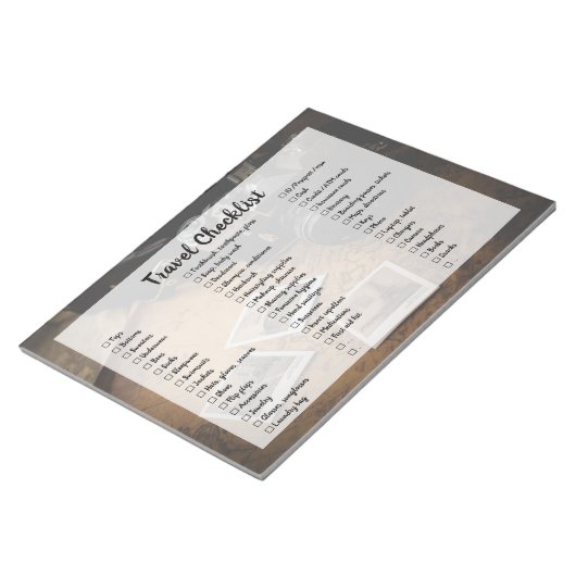 Checkliste für benutzerdefinierbare Reiseverpackun Notizblock (angewinkelt)