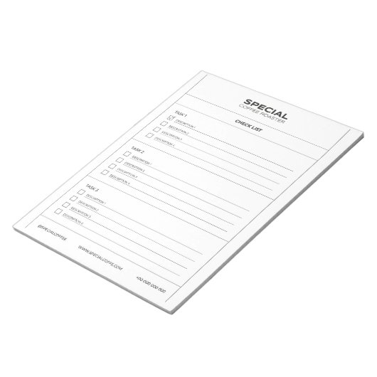 Checkliste für das Kaffeeröster Notizblock (angewinkelt)