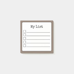 Checkliste für das Retrogeflecht Post-it Klebezettel