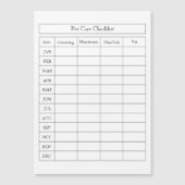 Checkliste für den einfachen Pflegedienst Magnetkarte (Vorderseite)