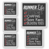 Checkliste für den "Life Funny Marathon Running" Aufkleber (Vorderseite)