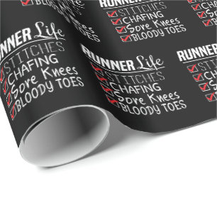 Checkliste für den "Life Funny Marathon Running" Geschenkpapier