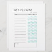 Checkliste für die Selbstversorgung Briefbogen (Vorne/Hinten)