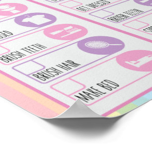 Checkliste für die tägliche Nacht und den Morgen Poster