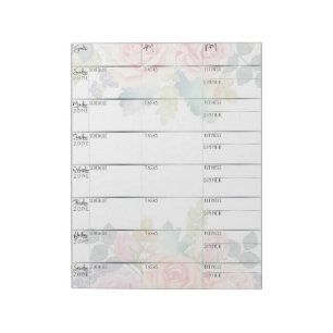 Checkliste für die wöchentliche Goal Planning Notizblock