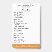 Checkliste für die zentrale Linie Ausweis (Rückseite)