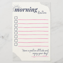 Checkliste für eine friedliche Morgenroutine Kunst Briefpapier
