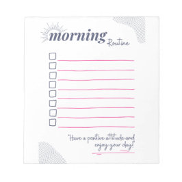 Checkliste für eine friedliche Morgenroutine Kunst Notizblock